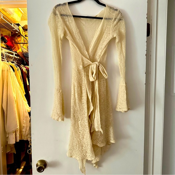 Vintage Casmari 💯 Cashmere Boho Wrap Cardigan / Sweater Size S EUC - Picture 1 of 6